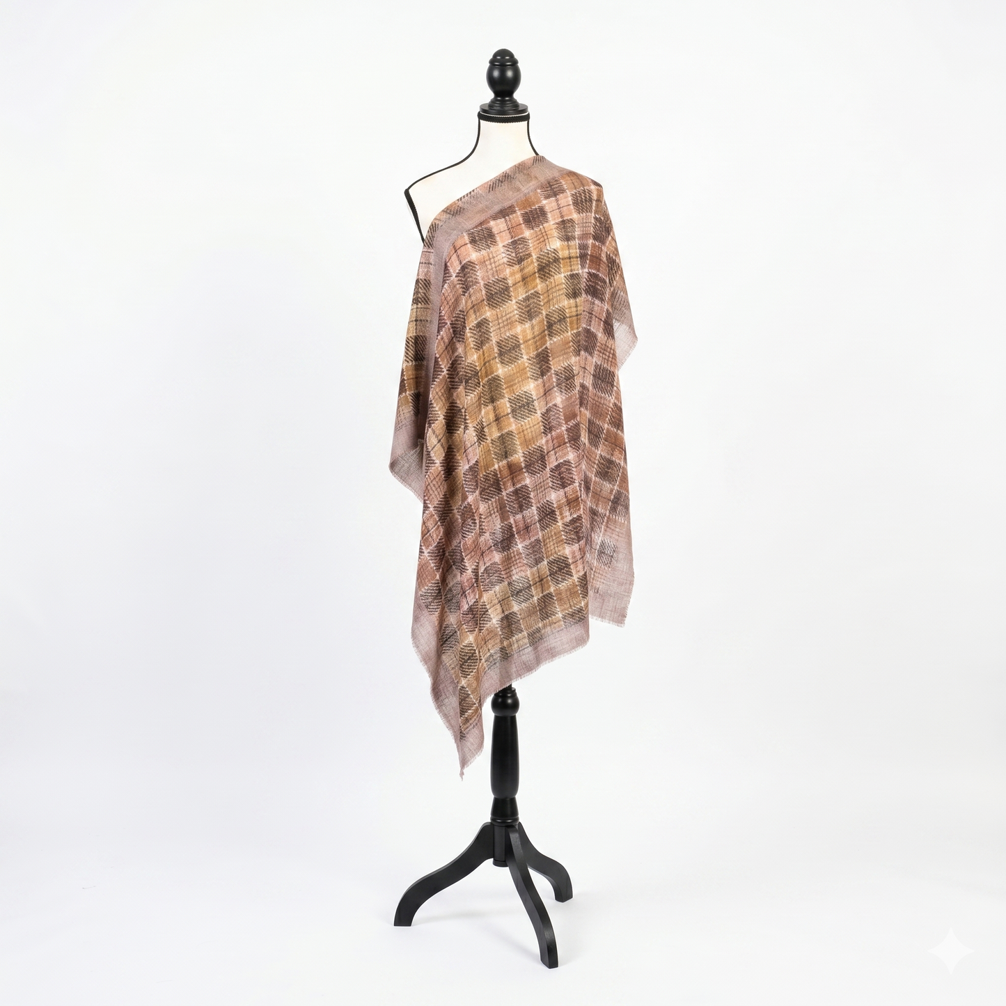 Soft Lightweight Plaid Square Scarf, 36x36 Poly-Viscon Head Wrap, Vibrant Multi-Color Checkered Neck Scarf