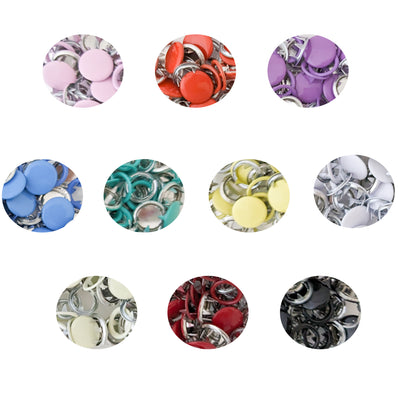 Enamel Colored 9.5 mm Capped Prong Snaps