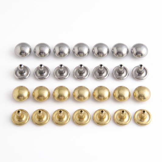 9mm Dome/ Mushroom Rivets - High Dome Double Cap Rivets for Leathercraft & Bags (10mm Stem)