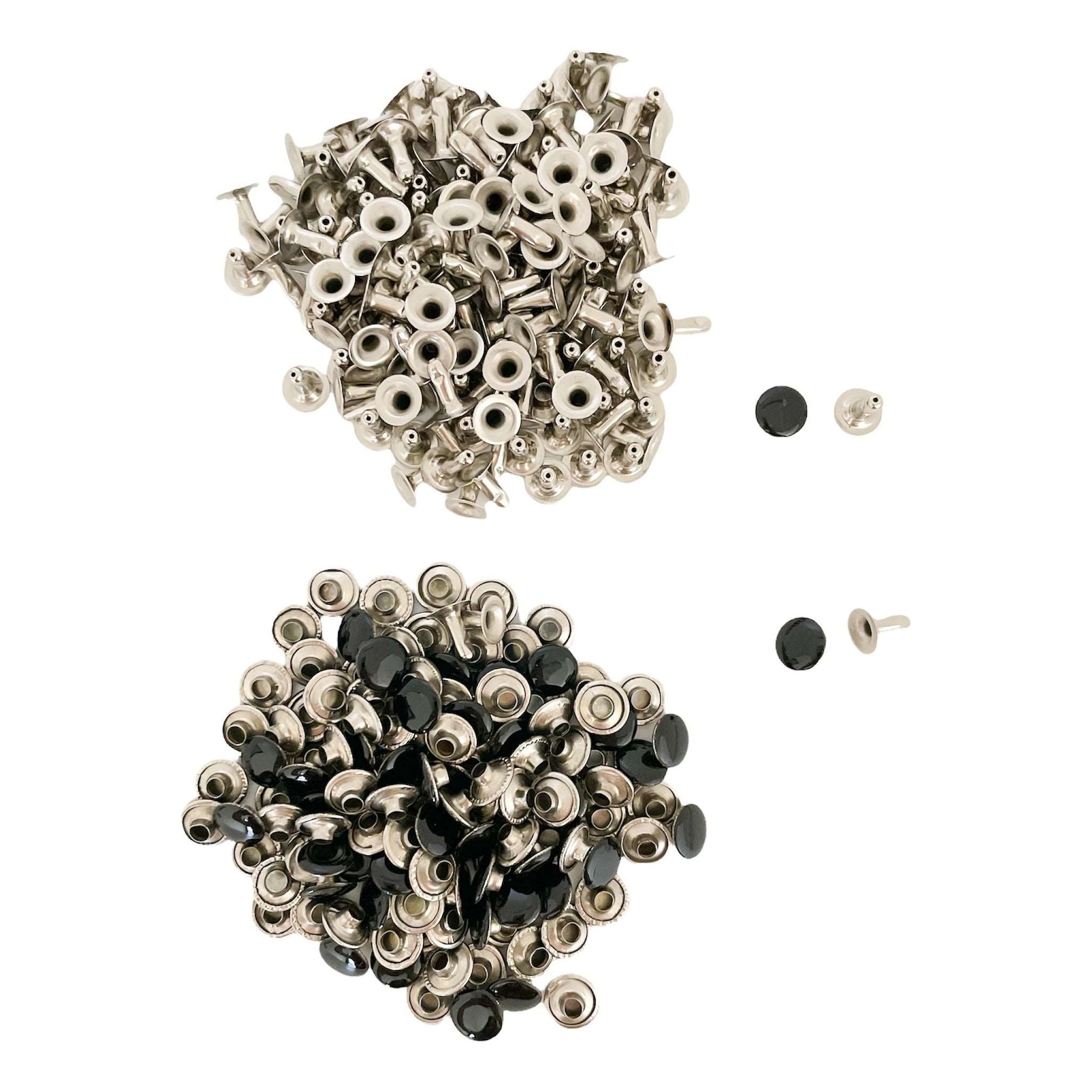9 mm Glossy Black Single Cap Rivets – Hobby Trendy