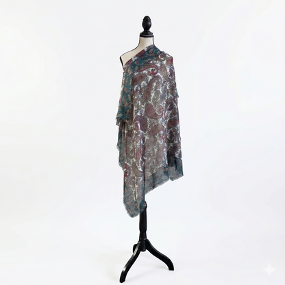 Elegant Paisley Lightweight Scarf for Women - Multipurpose 36" x 36"Soft Shawl & Wrap