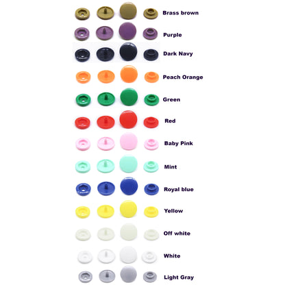 Hobby Trendy Glossy Colors Plastic Snaps T3, T5 and/or T8 Snaps set 260 Snaps 13 colors 20 each