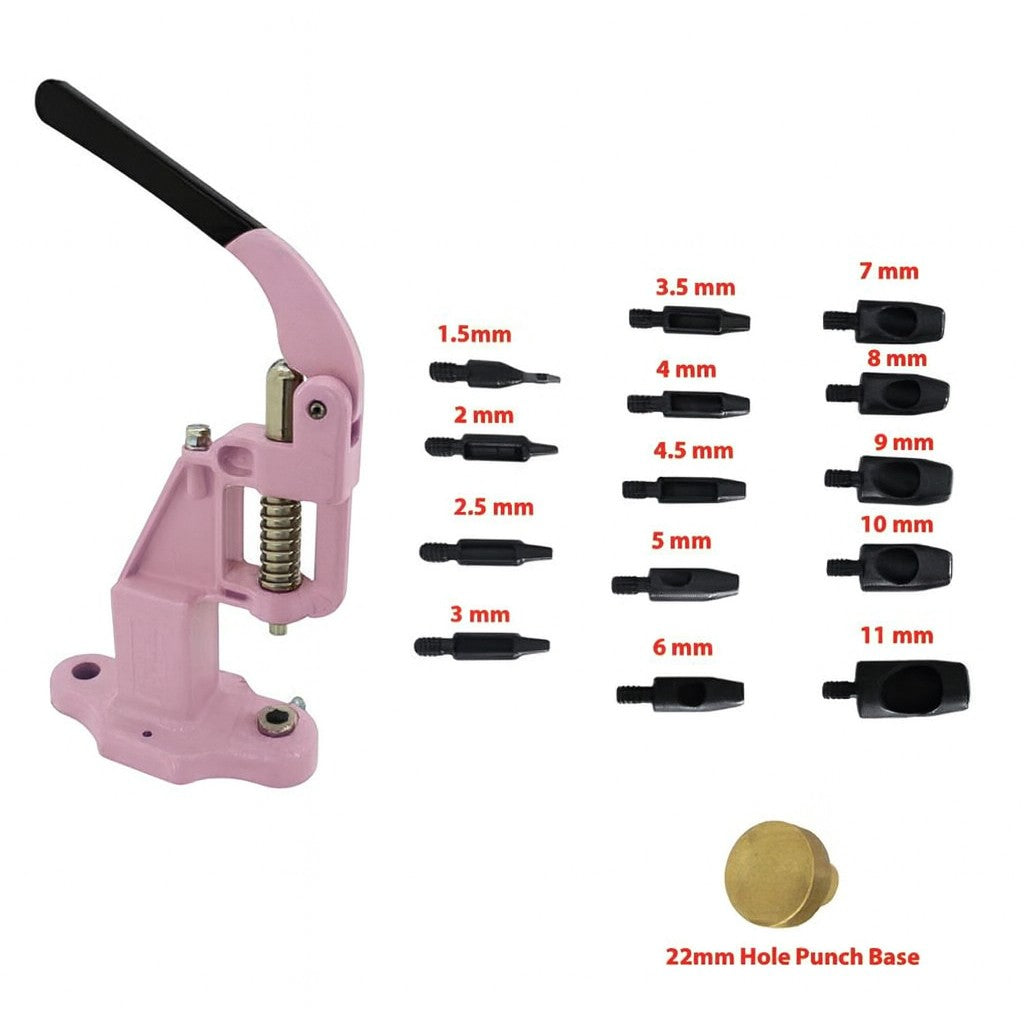 Hobby Trendy Circle Shaped Hole Punch Set with Hand Press for Leathercrafts DIY Project Crafts