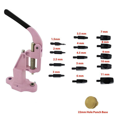 Hobby Trendy Circle Shaped Hole Punch Set with Hand Press for Leathercrafts DIY Project Crafts