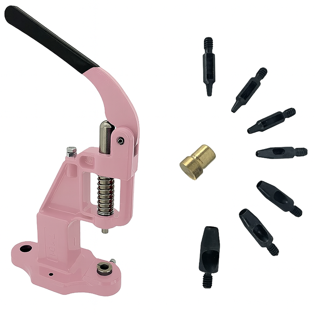 Hobby Trendy Circle Shaped Hole Punch Set with Hand Press for Leathercrafts DIY Project Crafts
