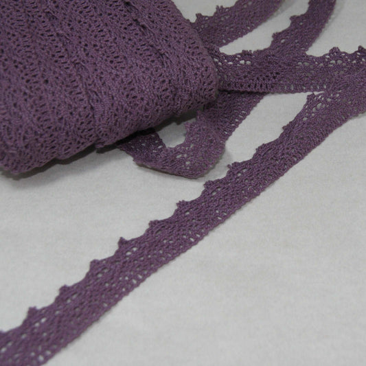 5mt cotton crochet purple lace vintage trimming (34518)