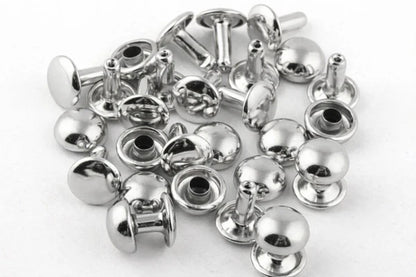 9mm Dome/ Mushroom Rivets - High Dome Double Cap Rivets for Leathercraft & Bags (10mm Stem)