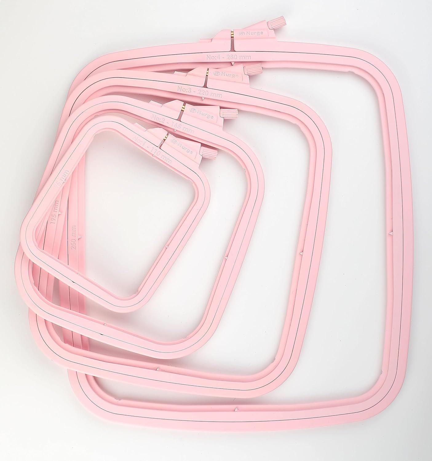 Nurge Plastic Square Embroidery Hoops - Pink- Clearance