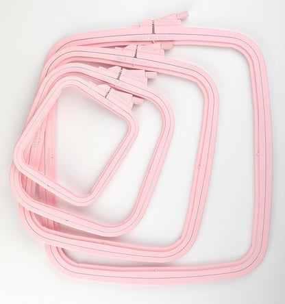 Nurge Plastic Square Embroidery Hoops - Pink- Clearance