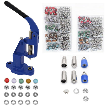 Pearl Snap Hand Press Tool & 200-Piece Snap Set (9.5 and 11 mm)