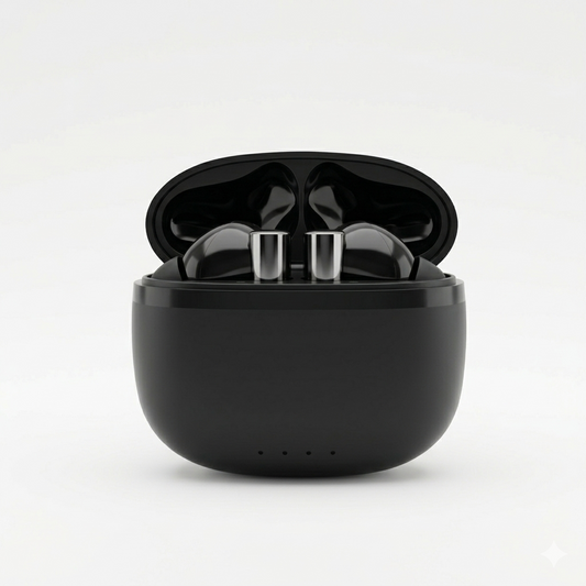NEW-V77 Wireless Sleep Earphones - Bluetooth 5.4 Hi-Res Audio Buds with LDAC, 24H Battery & Noise Reduction -  Black