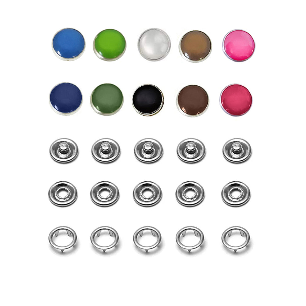 9.5 mm Colored Pearl Capped Prong Snaps 20 sets or 50 sets