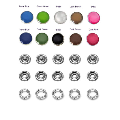 9.5 mm Colored Pearl Capped Prong Snaps 20 sets or 50 sets
