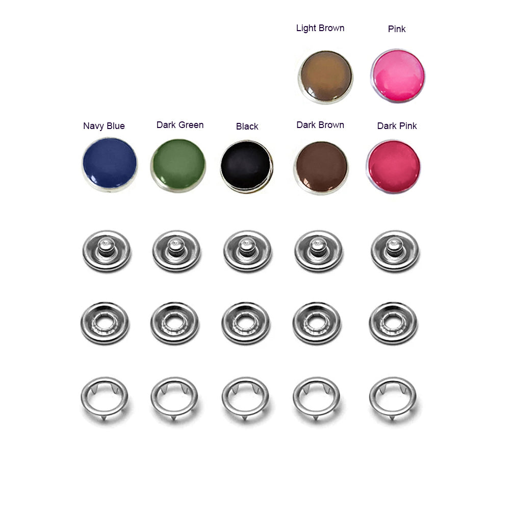 9.5 mm Colored Pearl Capped Prong Snaps 20 sets or 50 sets