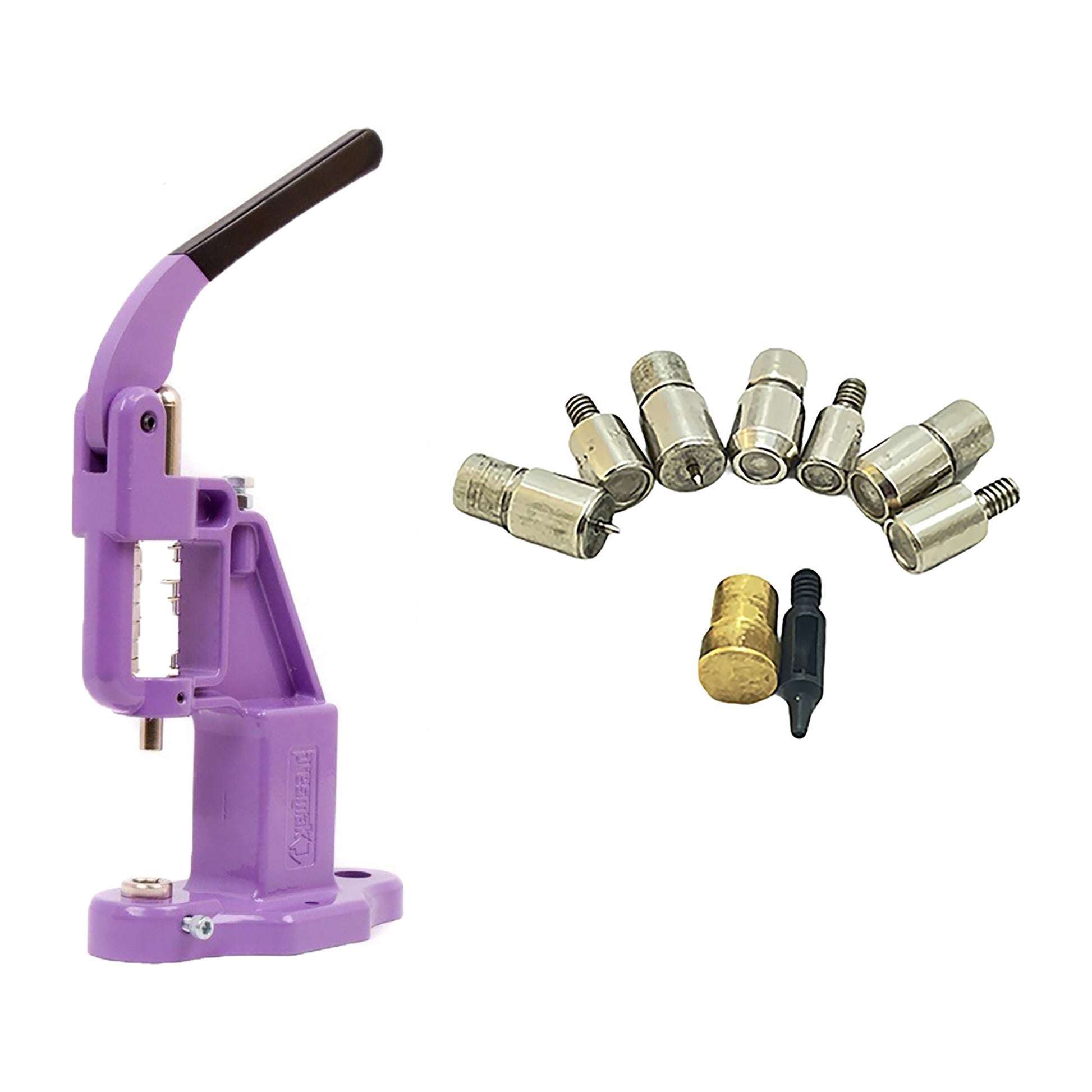 YF Store Rivet Press Machine with Essential Rivet Dies - Rivet Setting Kit for 7 mm and 9 mm Single and Double Cap Rivets for Garment and Bag Making