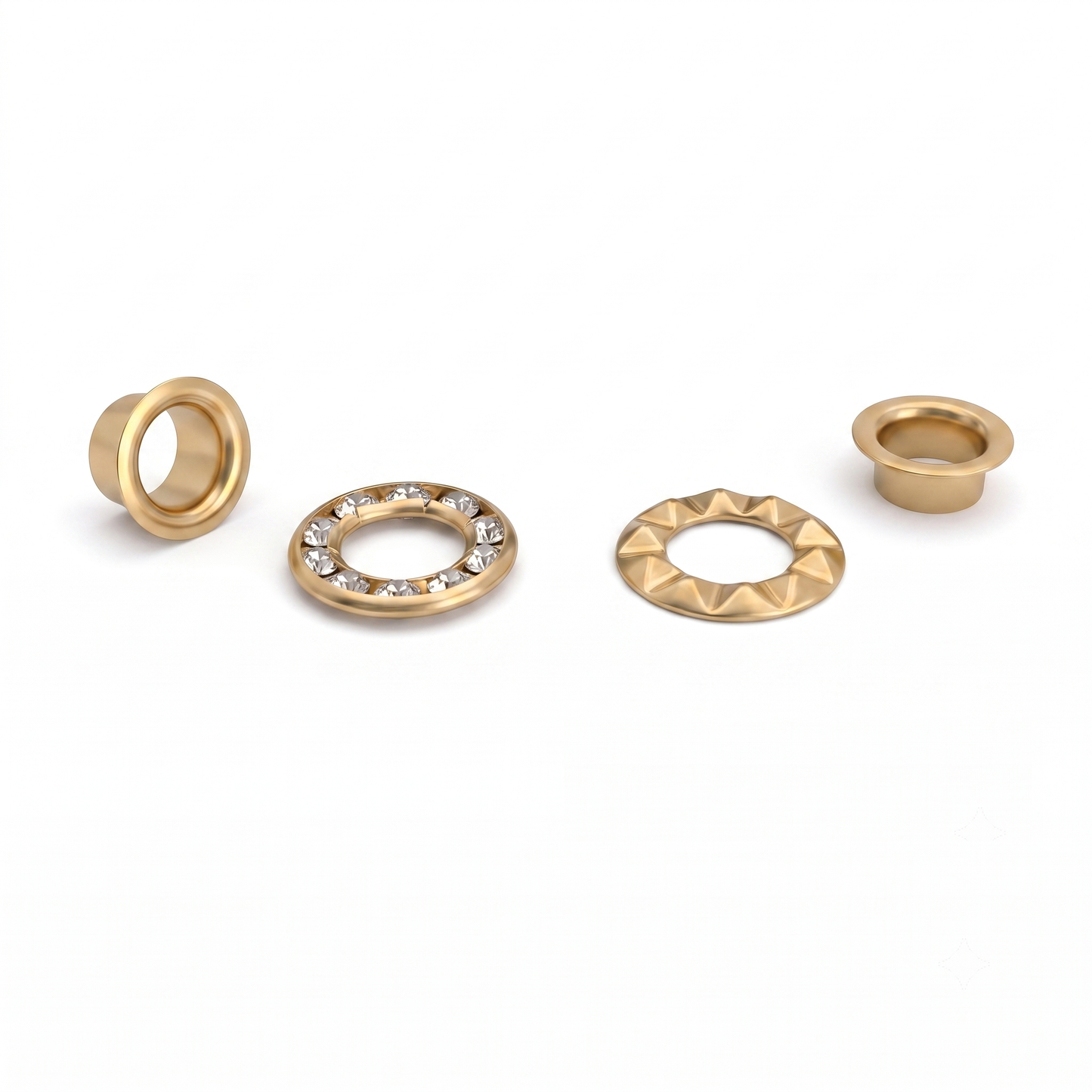 Gold Polish Brass Rhinestone Eyelets( Inner:9.5mm Outer:17mm)
