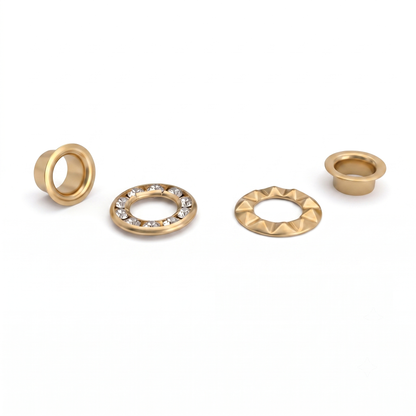 Gold Polish Brass Rhinestone Eyelets( Inner:9.5mm Outer:17mm)