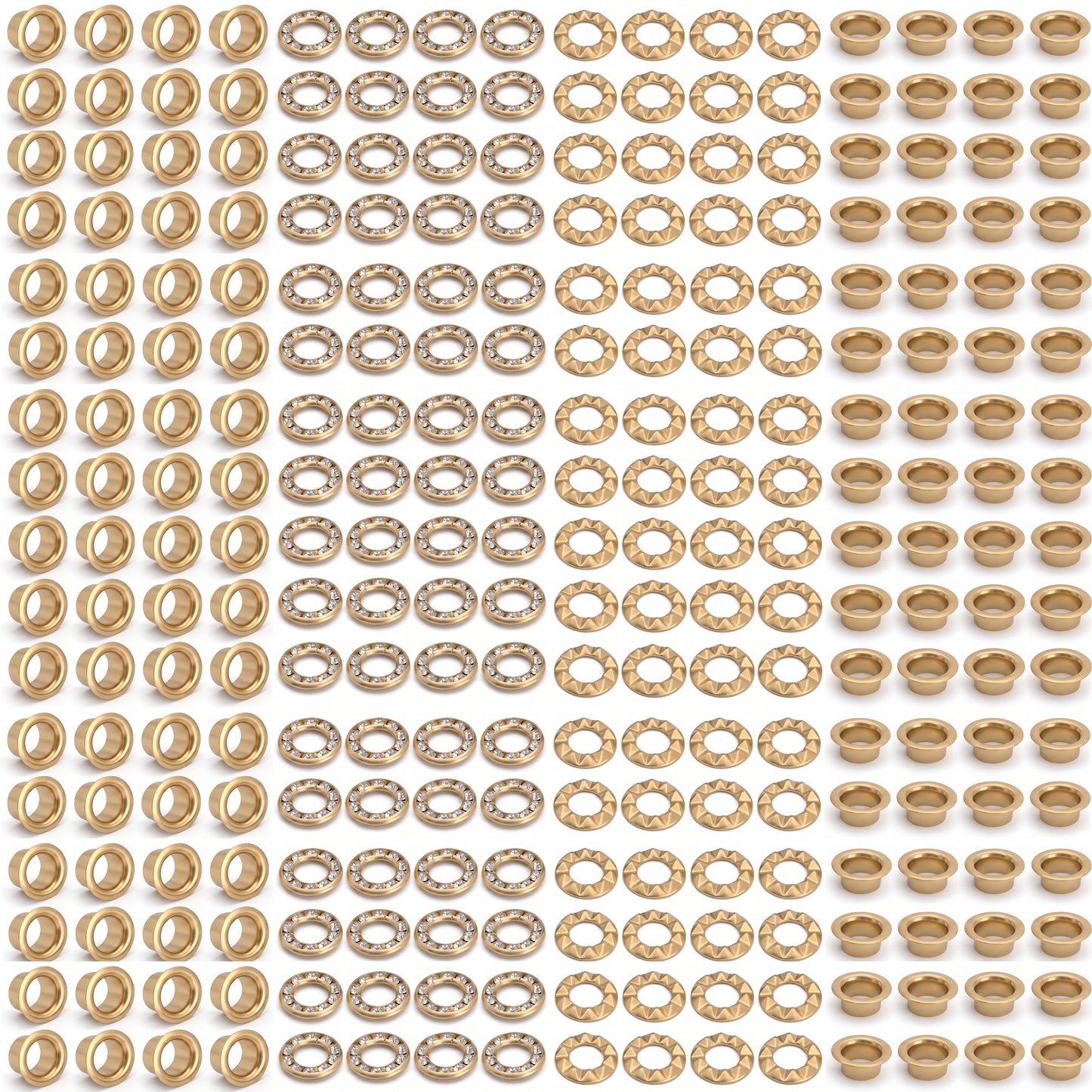 Gold Polish Brass Rhinestone Eyelets( Inner:9.5mm Outer:17mm)