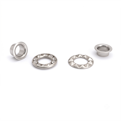 Silver Polish Brass Rhinestone Eyelets( Inner:6.5mm Outer:12mm)