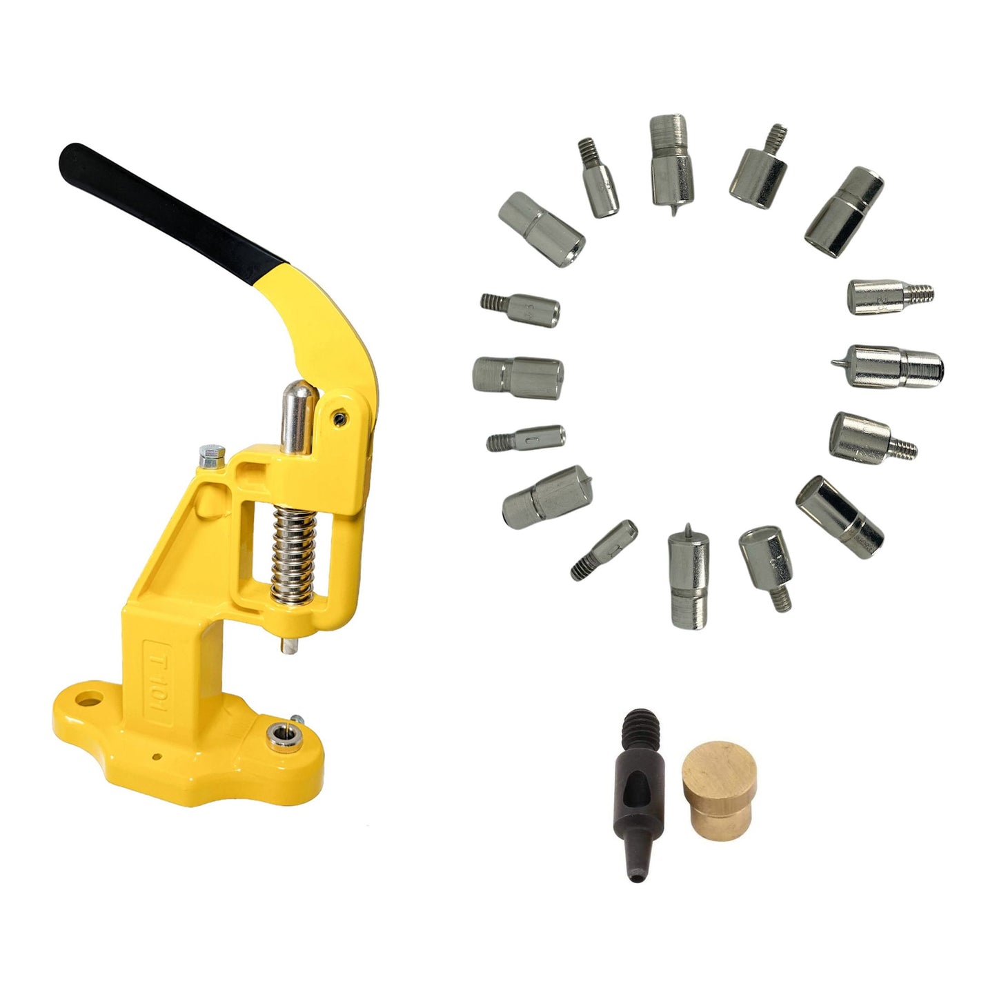 Large Essential Rivet Setting Kit with Hand Press Machine 8 Rivet Dies and 2 mm Hole Punch