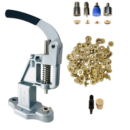 720 Sets 4 Piece 12.5mm (line 20) Fashion Spring Snap Buttons with Manual Press Machine, Dies, Hole Punch Tool