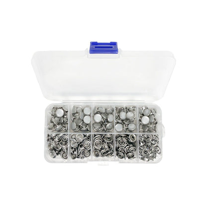 200 sets  of White and Color Pearl Capped Prong Snap Button Set with Hand Press and Dies