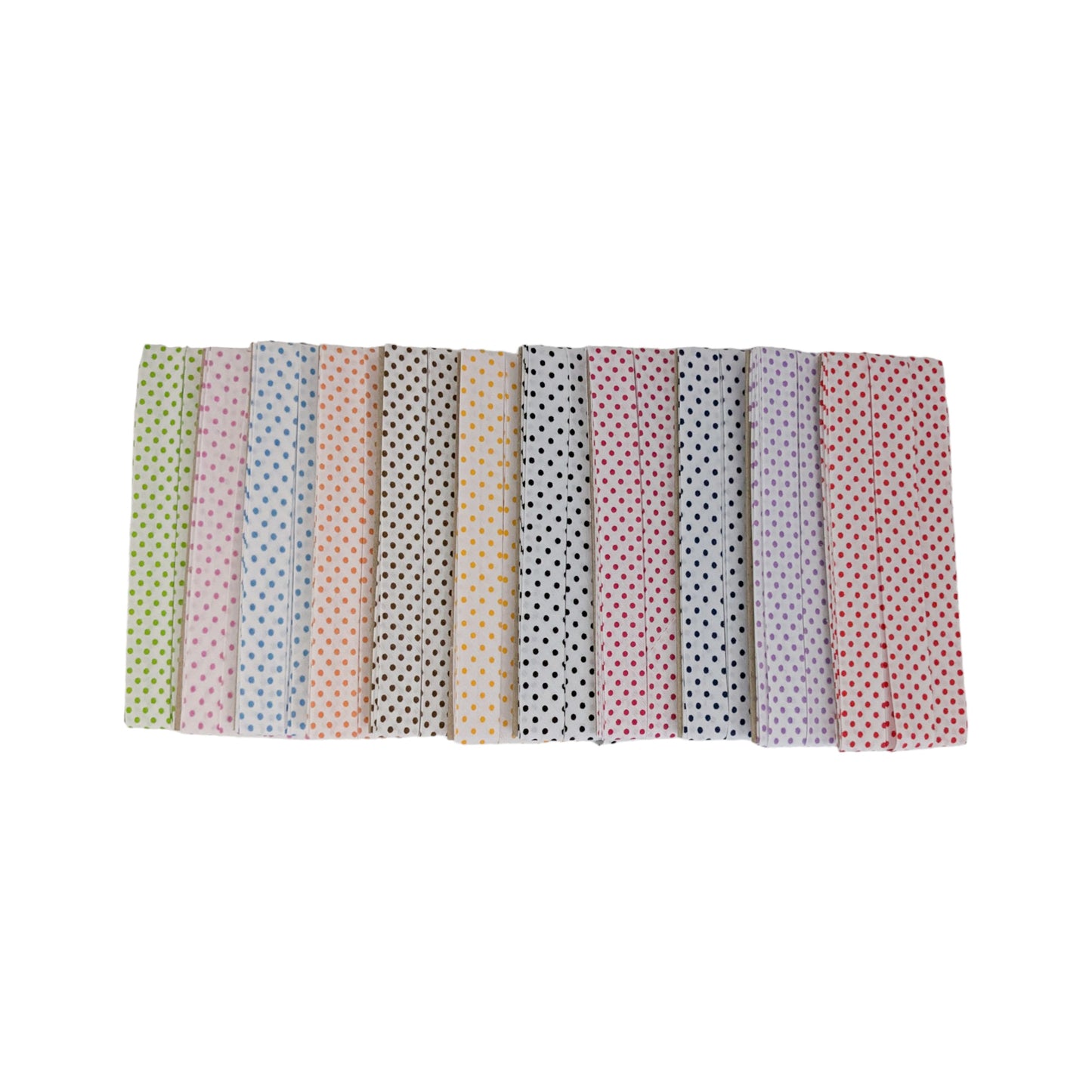 Hobby Trendy 5 Yard White Bias Binding Tape with Polka Dots (Single Fold) 20mm-13/16inch Various Colors, DIY Garment Accessories (Copy)
