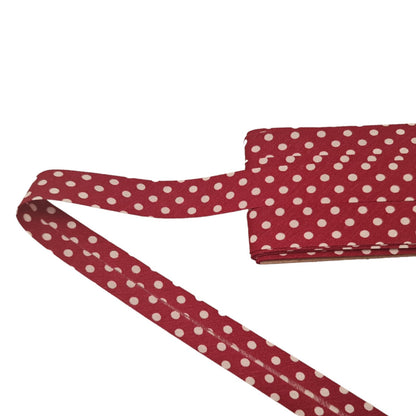 Hobby Trendy 5 Yard White Polka Dot Bias Binding Tape (Single Fold) 20mm-13/16inch Width Various Colors, DIY Garment Accessories (Copy)