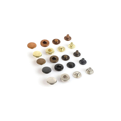 10 mm VT2 Round Metal Fashion Snap Buttons (100 Sets / 700 Sets) - Hobby Trendy