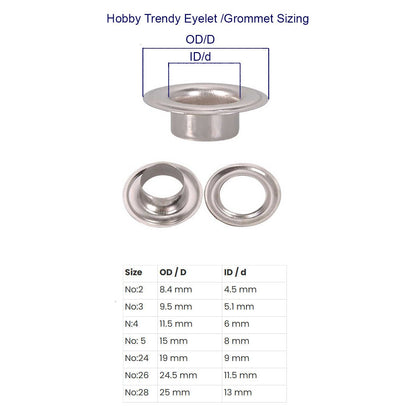 Brass Eyelets - No 26 ( No Rust)