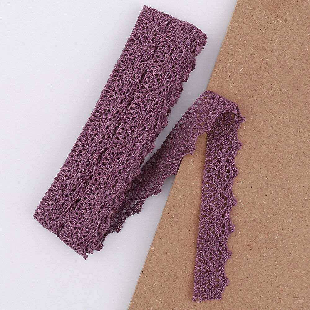 5mt cotton crochet purple lace vintage trimming (34518)