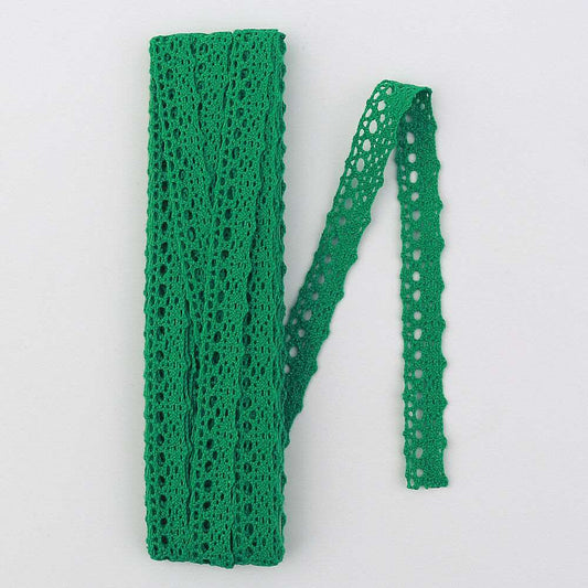cotton crochet green lace trimming -5 mt (34519)