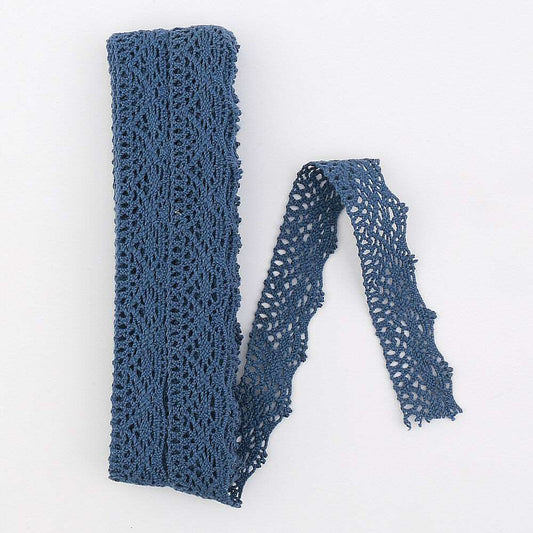 5mt cotton crochet indigo lace vintage trimming (34518)