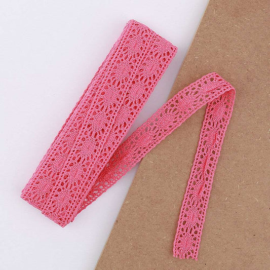 5mt cotton crochet pink lace vintage trimming (34517)