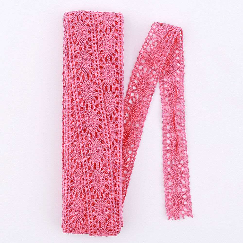 5mt cotton crochet pink lace vintage trimming (34517)