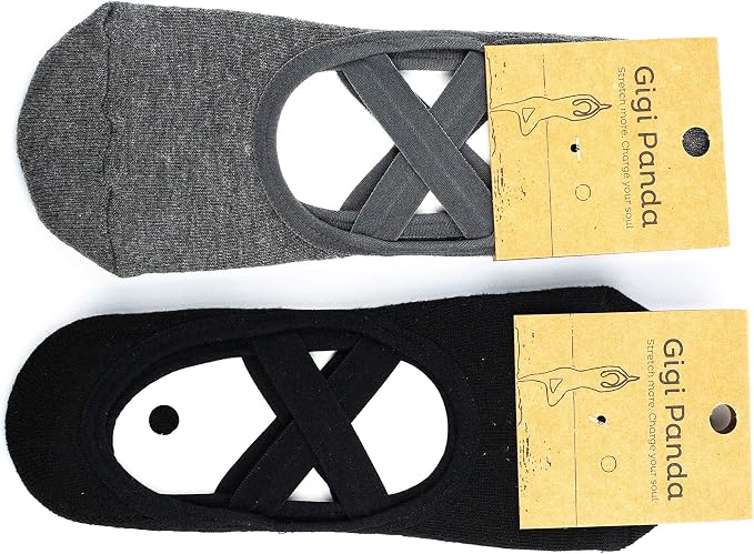 Cotton Yoga Socks Non Slip Ideal for Yoga Pilates Barre Fitness Sticky Toe Grip Socks Great as Slippers Too