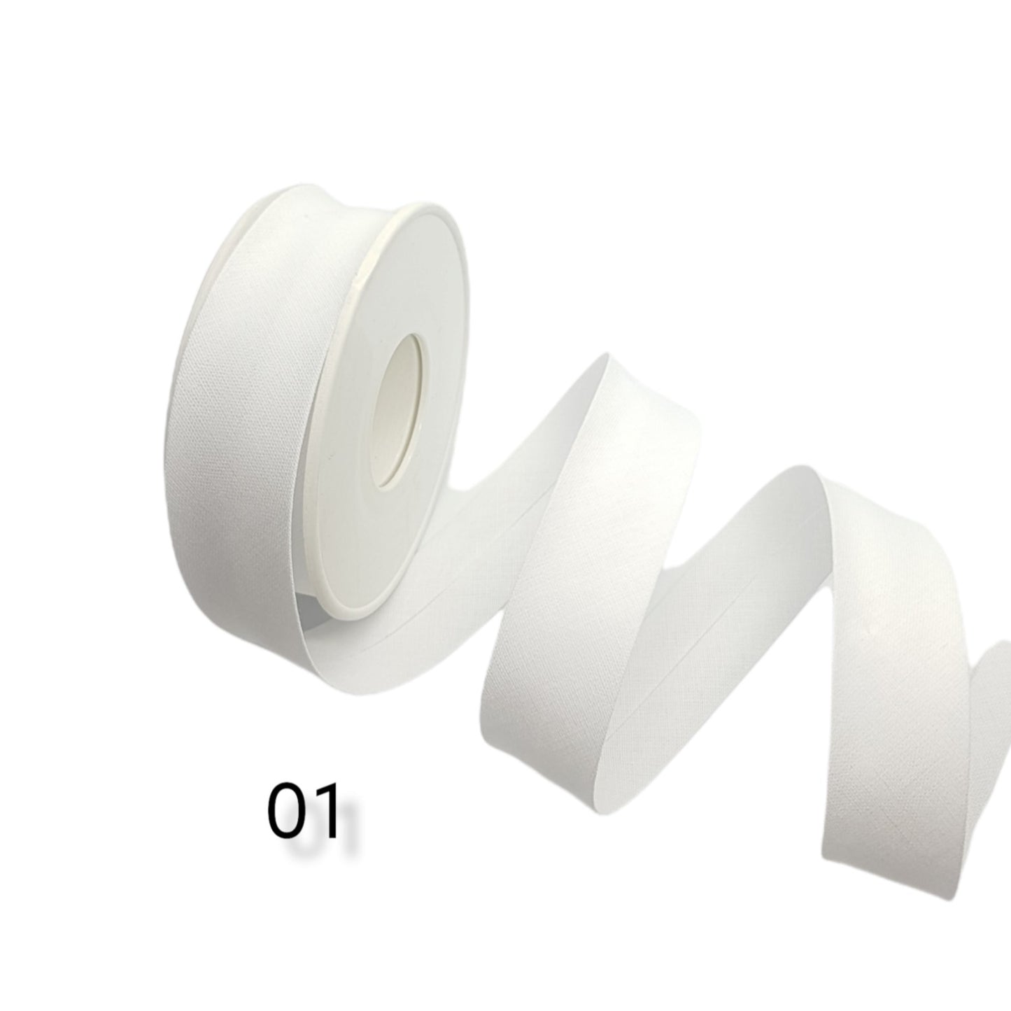 hobby trendy 100% cotton bias binding tape (single fold) 20mm-13/16inch (5meters- 5.46yards) for sewing, seaming, binding, hemming, piping, quilting 01 white
