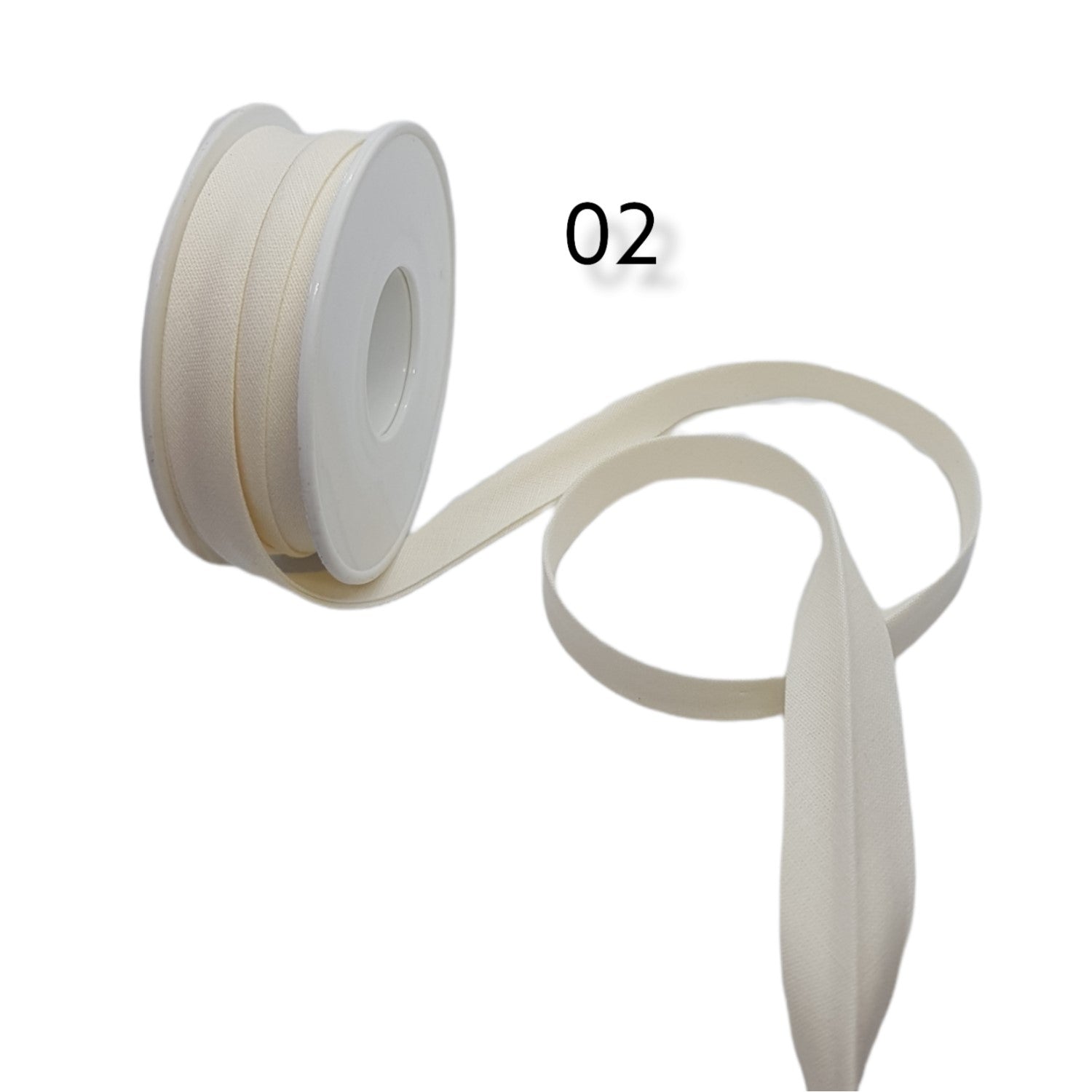 hobby trendy 100% cotton bias binding tape (double fold) 10mm (3/8") (5meters- 5.46yards) for sewing, seaming, binding, hemming, piping, quilting 02 cream