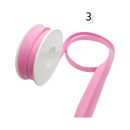 hobby trendy 100% cotton bias binding tape (double fold) 10mm (3/8") (5meters- 5.46yards) for sewing, seaming, binding, hemming, piping, quilting 03 pink