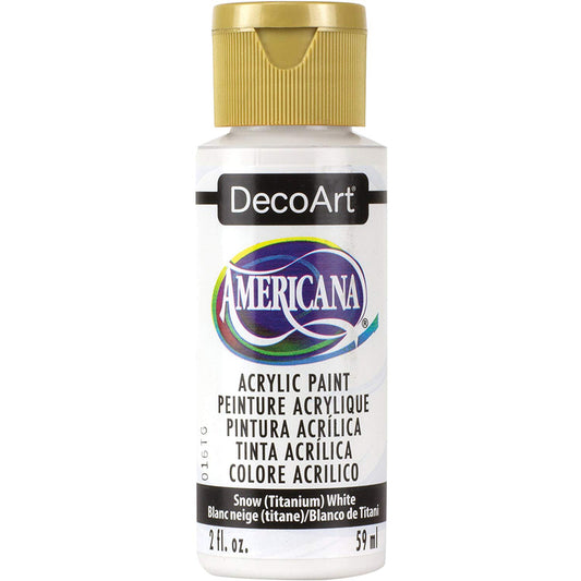 decoart americana acrylic - snow titanium white - 2oz