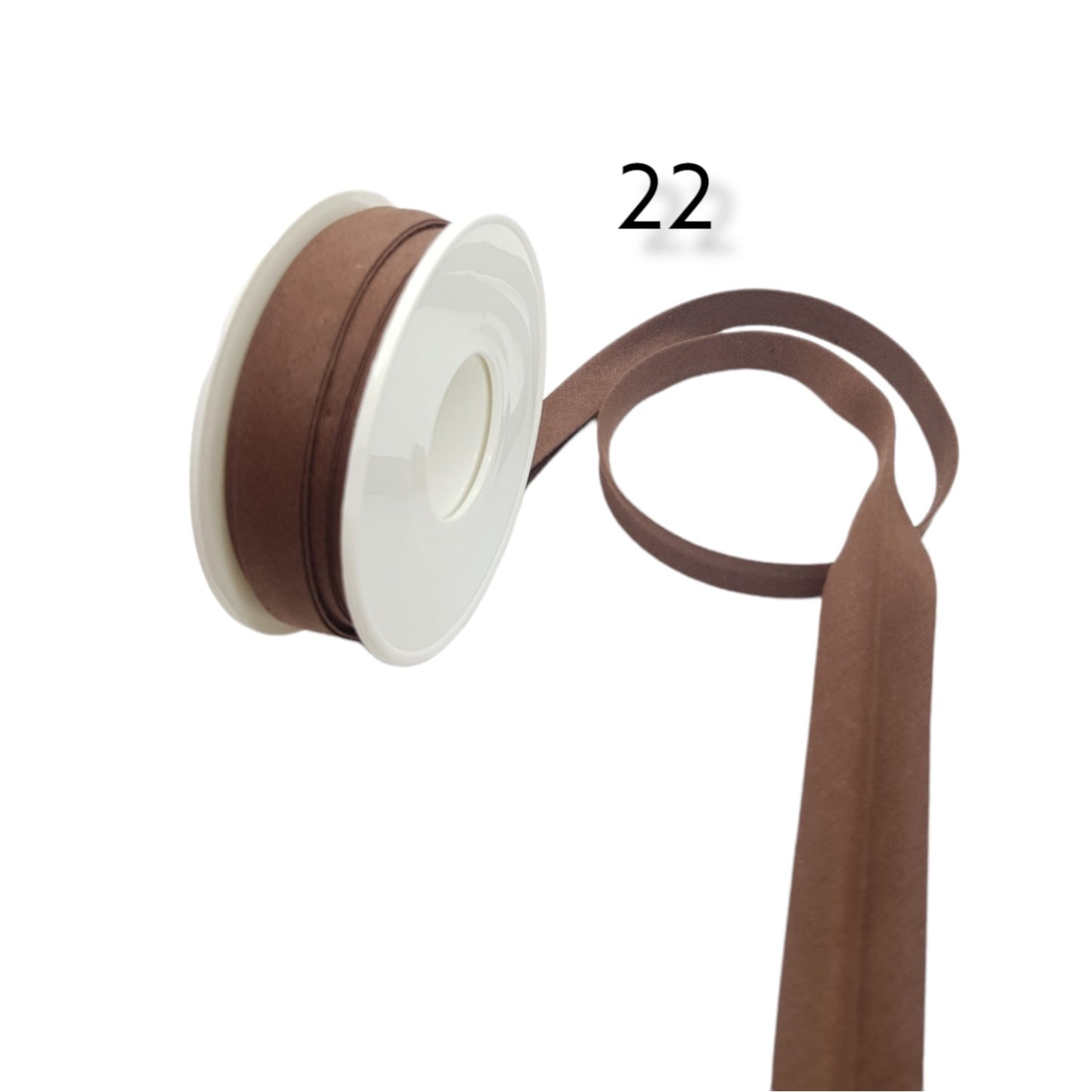 hobby trendy 100% cotton bias binding tape (double fold) 10mm (3/8") (5meters- 5.46yards) for sewing, seaming, binding, hemming, piping, quilting 22 brown