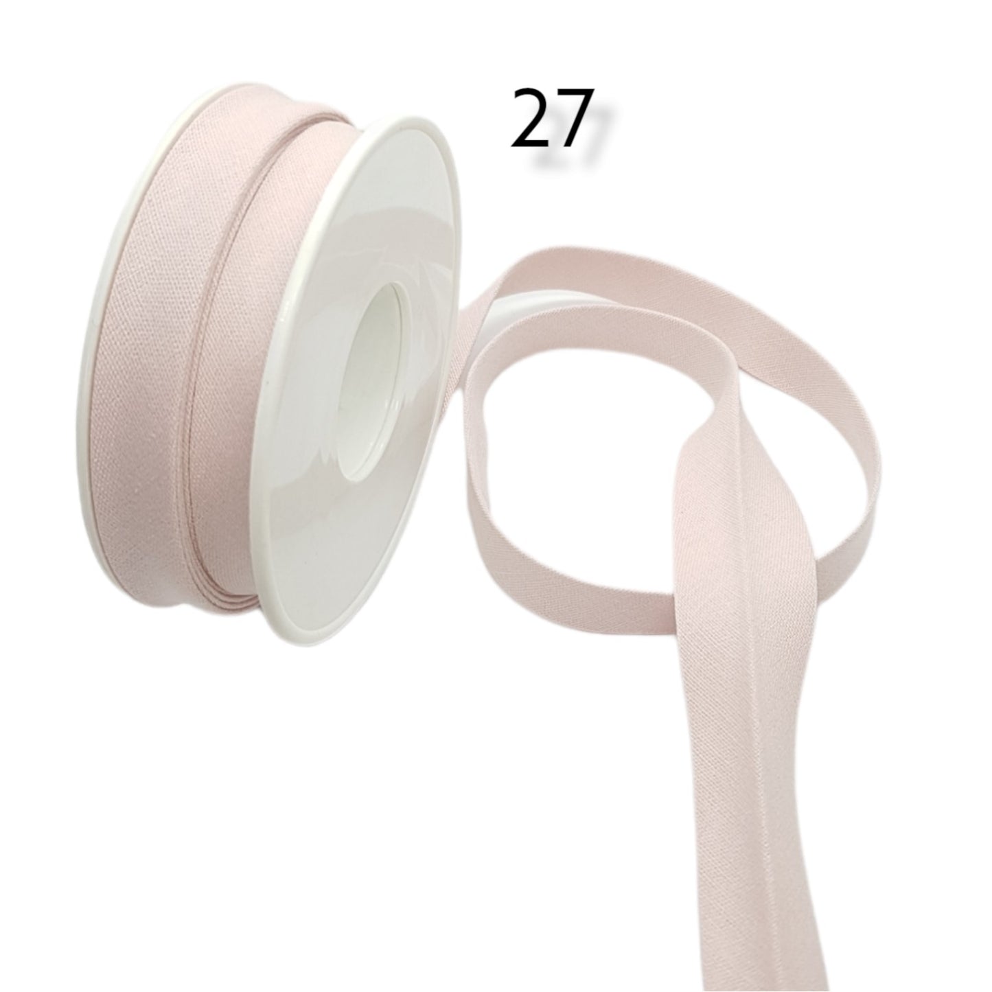 hobby trendy 100% cotton bias binding tape (double fold) 10mm (3/8") (5meters- 5.46yards) for sewing, seaming, binding, hemming, piping, quilting 27 powder pink