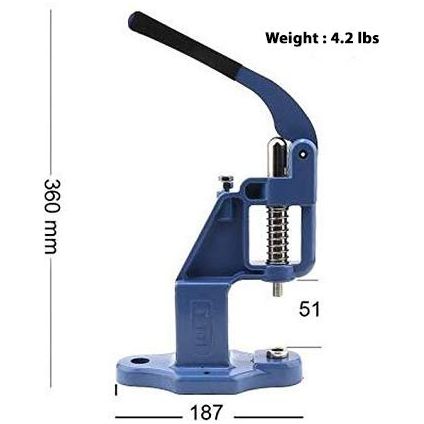 10/11mm single cap rivets kit with the manual hand press machine dies and hole punch