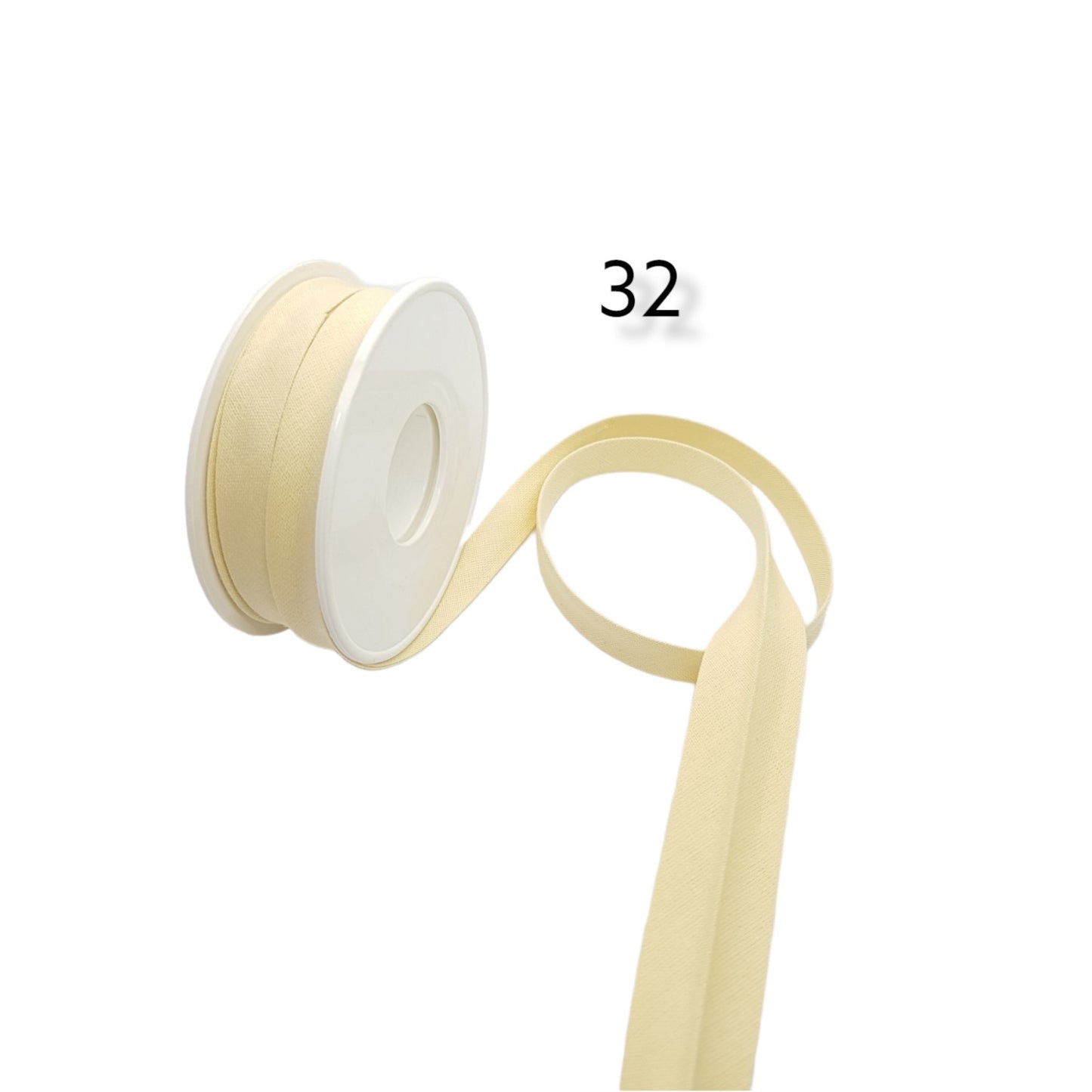 hobby trendy 100% cotton bias binding tape (double fold) 10mm (3/8") (5meters- 5.46yards) for sewing, seaming, binding, hemming, piping, quilting 32 cream