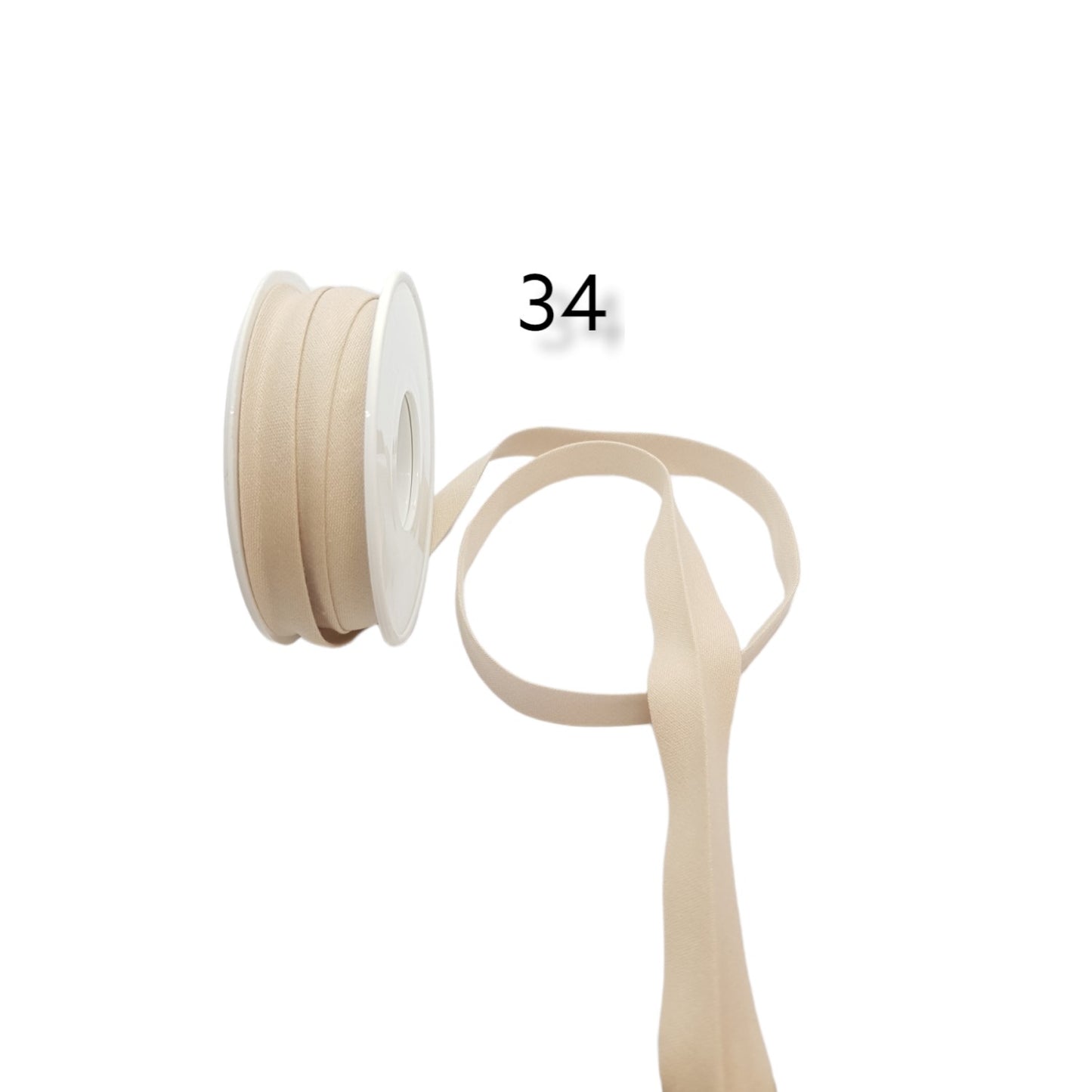 hobby trendy 100% cotton bias binding tape (double fold) 10mm (3/8") (5meters- 5.46yards) for sewing, seaming, binding, hemming, piping, quilting 34 light beige