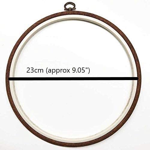 premium quality, plastic round circle embroidery hoop with imitated wood look display frame look x-large