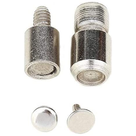 double cap 9mm rivets kit (1000 pcs) with hand press machine, dies and hole punch. leather rivets single round cap metal stud fasteners for bag belt wallet jeans