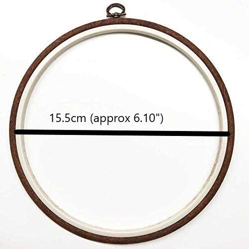 premium quality, plastic round circle embroidery hoop with imitated wood look display frame look medium