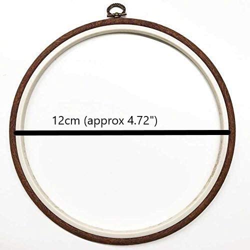 premium quality, plastic round circle embroidery hoop with imitated wood look display frame look small