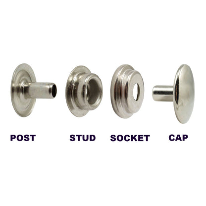 Rust Free Steel Silvertone 12.5 mm Utility Snap Buttons ( Line 20 )